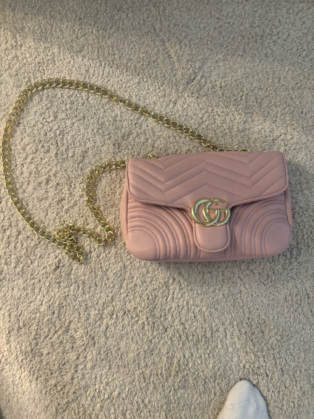 Blush Pink GG Matelassé Chain Crossbody - Picture 2 of 8